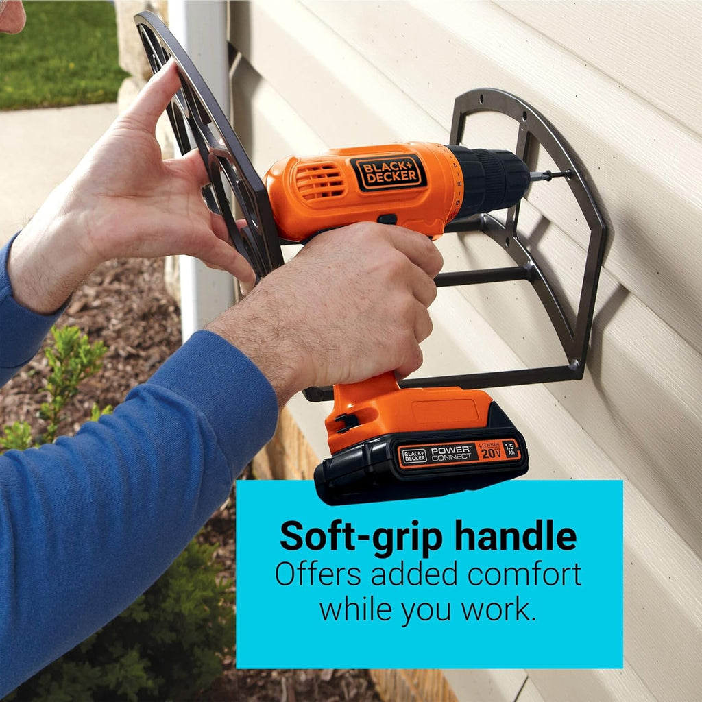 BLACK+DECKER 20V MAX POWERECONNECT Cordless Drill/Driver + 30 Piece Bits and Drivers Kit (LD120VA)