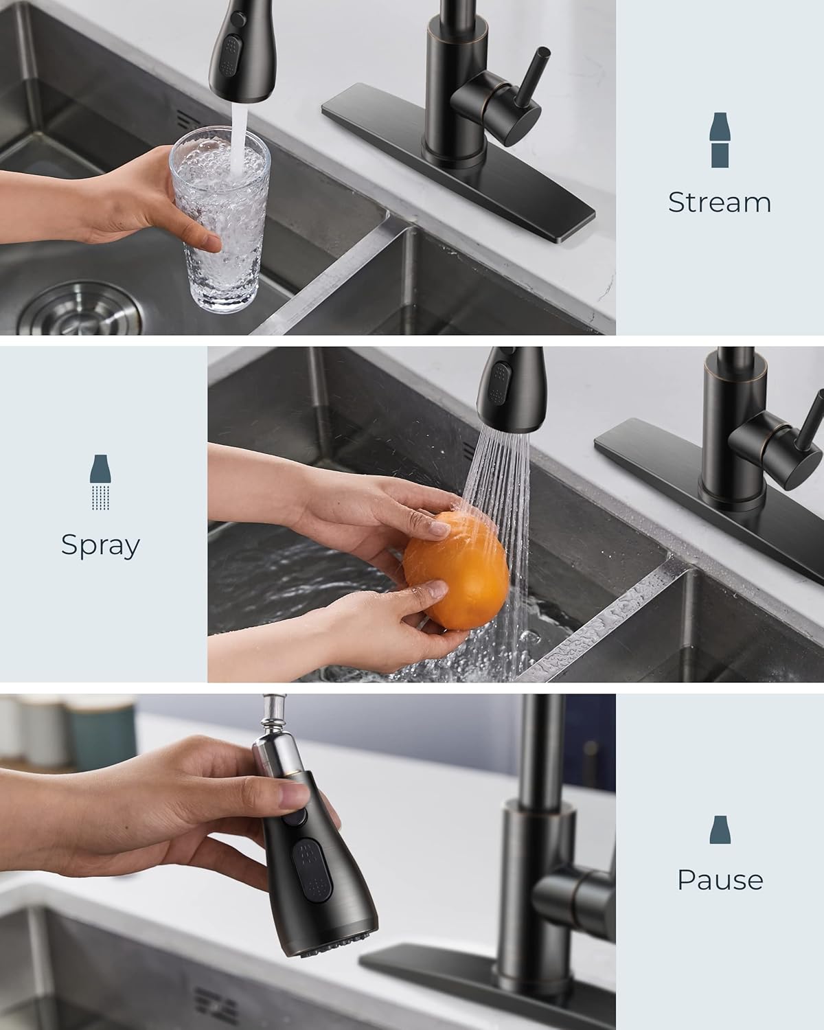 FORIOUS Touchless Kitchen Faucets, Brushed Nickel Kitchen Faucet with Pull Down Sprayer, Single Handle Smart Motion Sensor Kitchen Sink Faucet,Contemporary Hands-Free Sink Faucet for Farmhouse Laundry