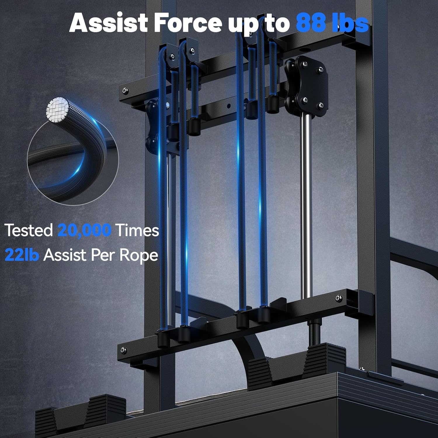 Sportsroyals Pull Up Bar Dip Station Power Tower Assistive Trainer Multi-Function Home Gym Strength Training Fitness Equipment 450LBS