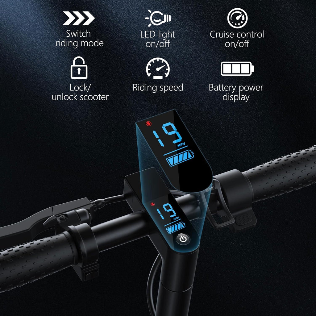 Electric Scooter 8.5" Solid Tires 350W Motor 10.5Ah Battery Up to 23 Miles Range 19 Mph Speed Portable Folding Commuting Scooter Double Braking System, Max Load 264Ibs