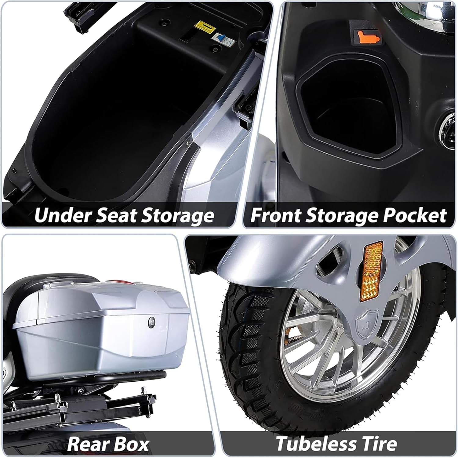 1000W 15 MPH Heavy Duty 4 Wheel Mobility Scooter 500lbs Loadweight, 3 Speed Control Mobility Scooters with 31 Mile Long Range Battery for Seniors & Adults Travel, 20° Max Climbing, Remote Key, Silver