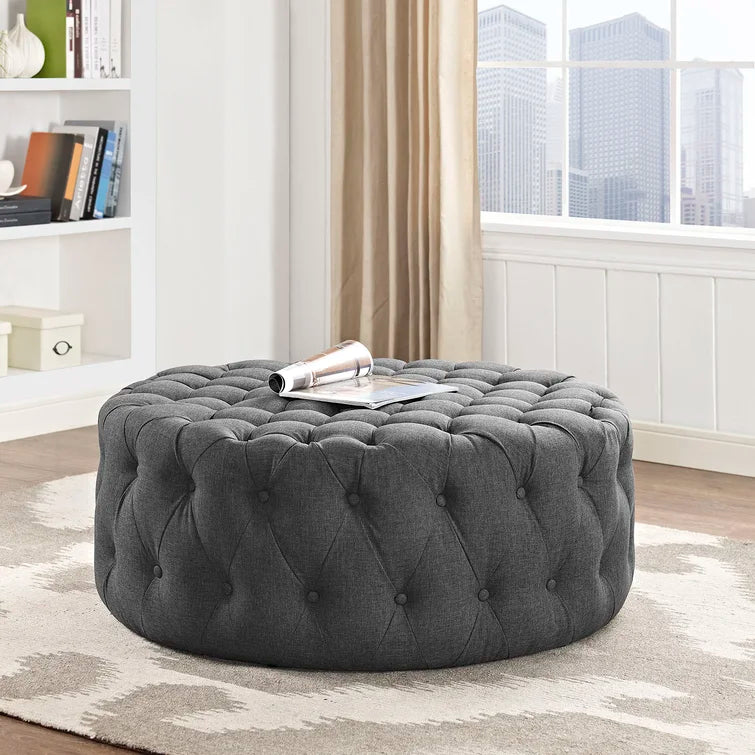 Modway Copper Grove Harrison Blue Amour Fabric Ottoman