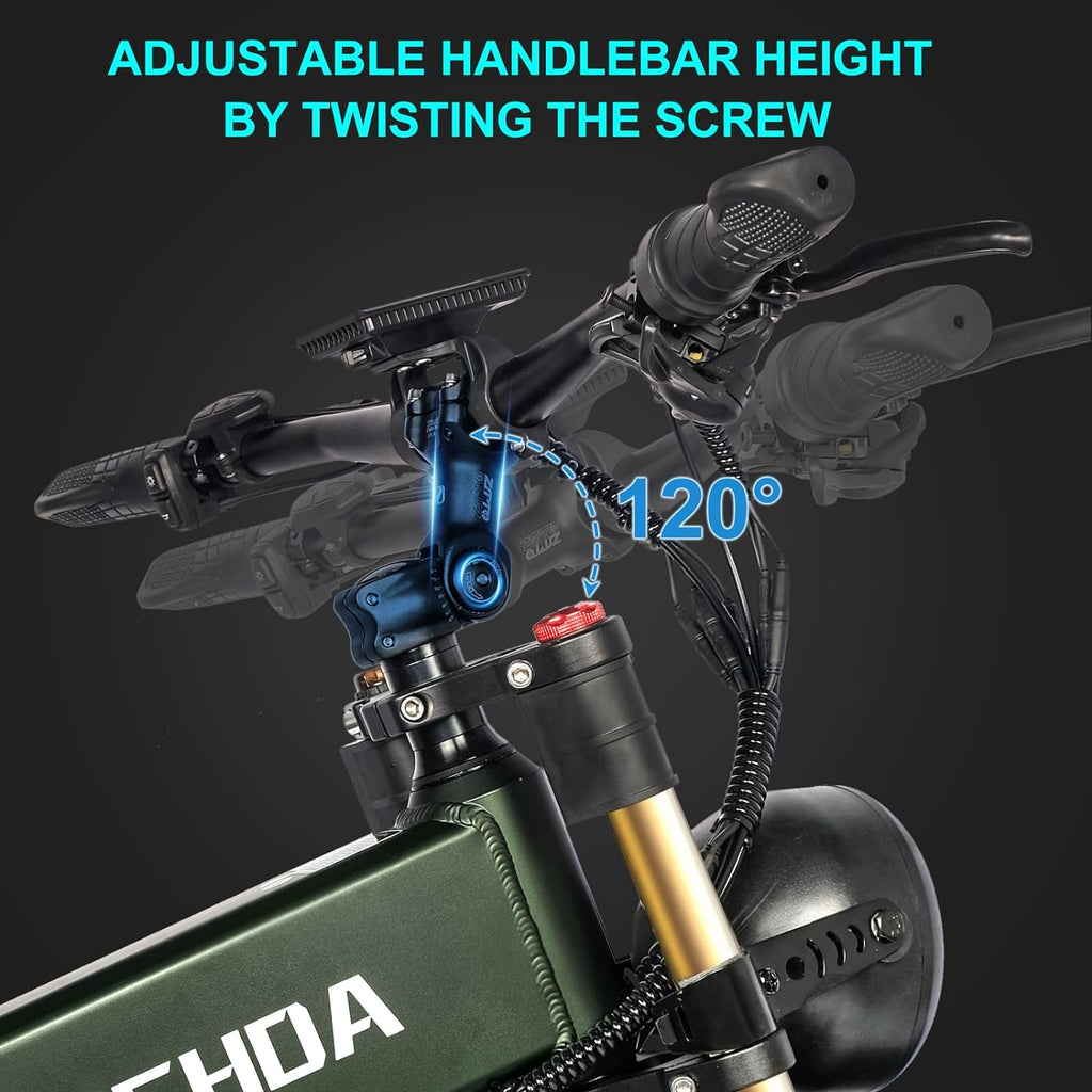 Dual Motor 2000W/1000W Electric Bike for Adult 48V 30AH/20Ah Removable Battery Up to &120 Miles Long Range 26"Fat Tire Off Road Mountain Full Suspension Electric Bicycle,Adjustable Stem,UL Certified