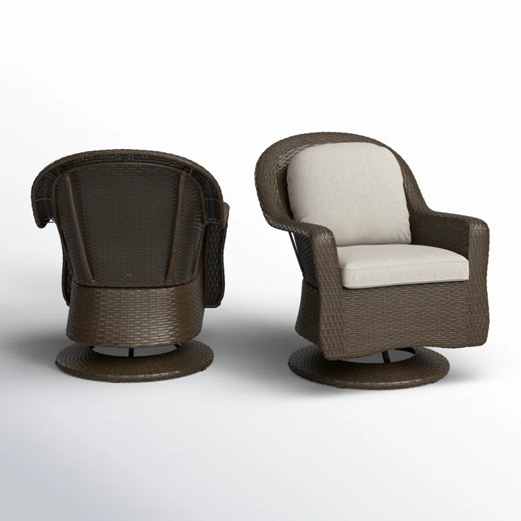 Beom Modern Outdoor Wicker Swivel Patio Chair with Cushions