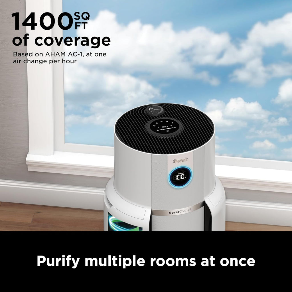 Shark Air Purifiers for Home Large Room with NeverChange Air Filter, 5 Year HEPA Filter, Covers 650 Sq. ft, Odor Neutralizer and Clean Sense Technology, Removes 99.98% of Dust & Allergens, HP152