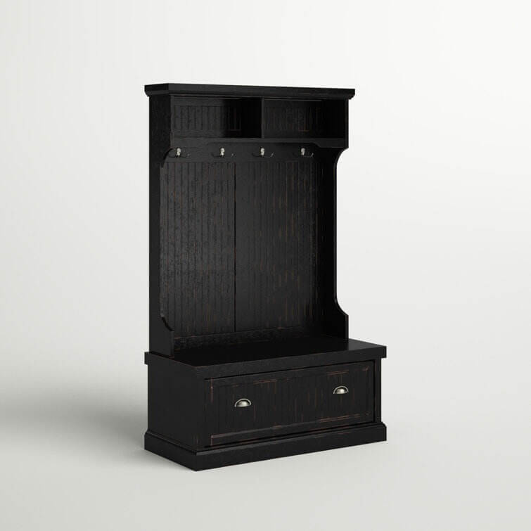 Carmel 40'' Wide Hall Tree with Bench and Shoe Storages