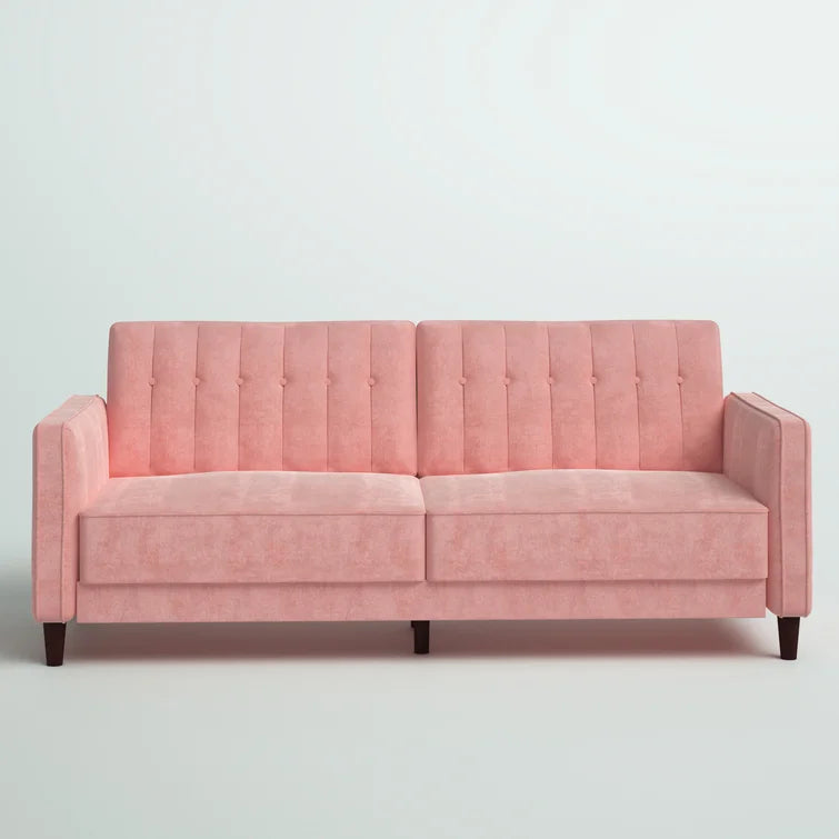 Perdue 81.5" Velvet Square Arm Convertible Sofa