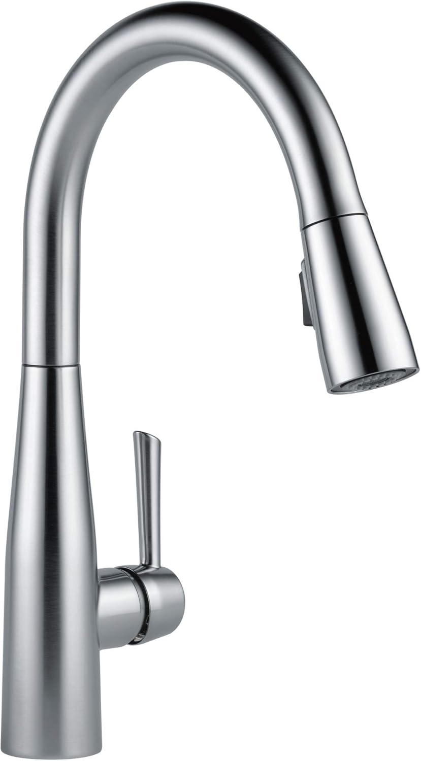 Delta Essa Touchless Kitchen Faucet with Touch Technology, Brushed Nickel Kitchen Sink Faucet with Pull Down Sprayer, Single Hole, Arctic Stainless 9113TL-AR-DST