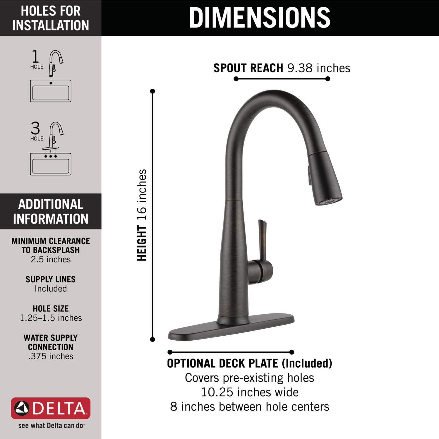 Delta Essa Touchless Kitchen Faucet with Touch Technology, Brushed Nickel Kitchen Sink Faucet with Pull Down Sprayer, Single Hole, Arctic Stainless 9113TL-AR-DST