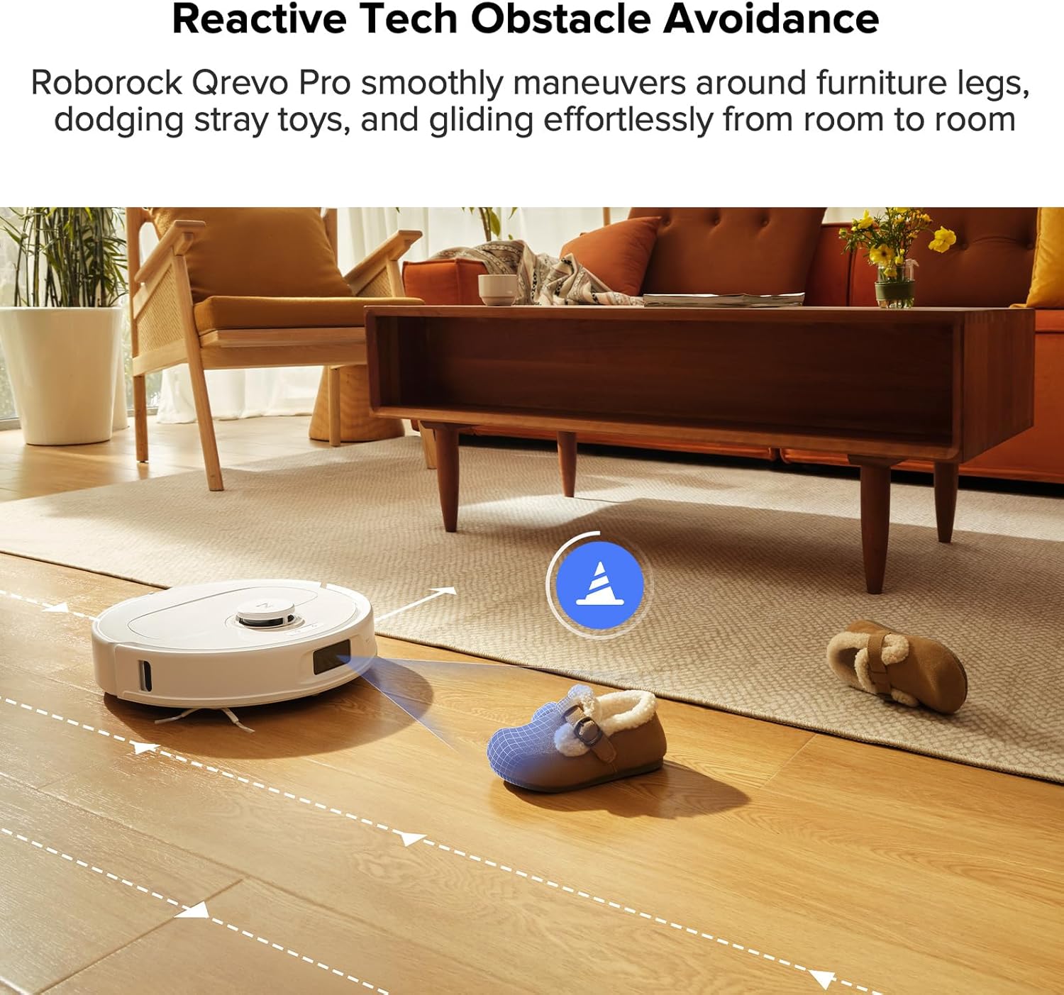roborock Qrevo S5V Robot Vacuum and Mop, FlexiArm Edge Mopping, 12,000Pa Suction, Dual Zero-Tangle System, Smart Obstacle Avoidance, 10mm Mop Lifting, Auto Mop Washing&Drying, Self-Emptying&Refilling