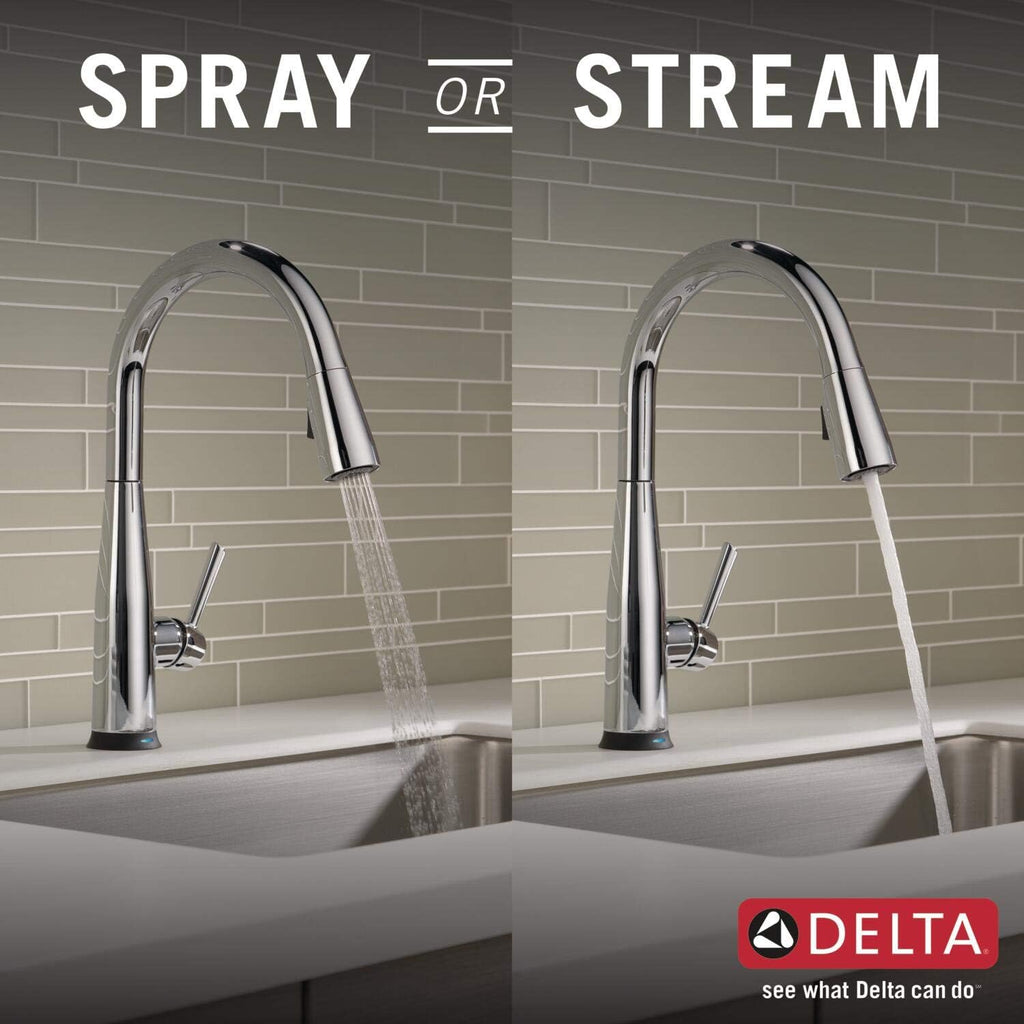 Delta Essa Touchless Kitchen Faucet with Touch Technology, Brushed Nickel Kitchen Sink Faucet with Pull Down Sprayer, Single Hole, Arctic Stainless 9113TL-AR-DST
