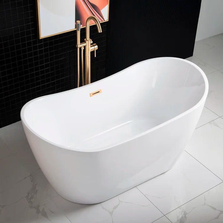 59" x 29" Freestanding Soaking Acrylic Bathtub