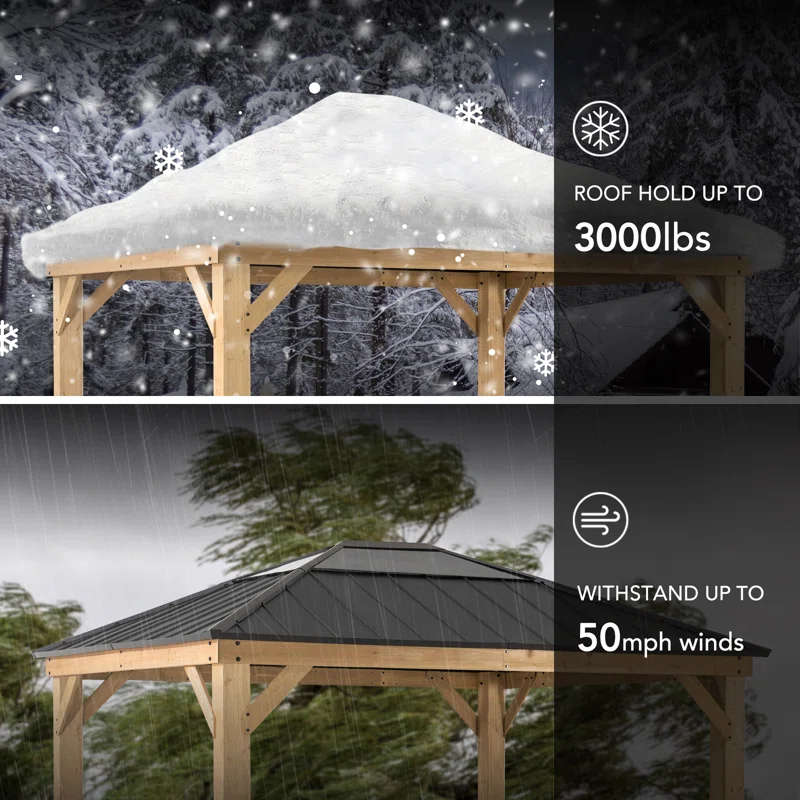 Sunjoy Solid Wood Patio Gazebo