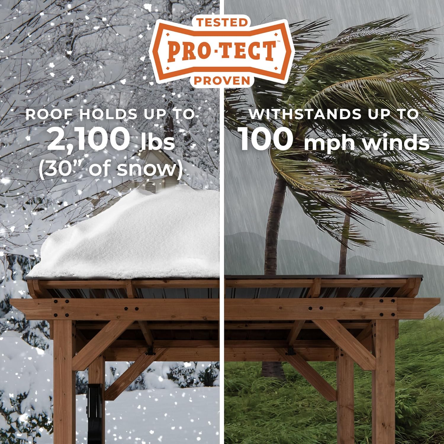 Backyard Discovery Saxony XL 12' x 6' Cedar Wood BBQ Grill Gazebo Pavilion with Hardtop Galvanized Steel Roof, Bar Tops, Powerport, Snow Support, Wind Resistance, Cook Station for Outdoor Patio, Deck