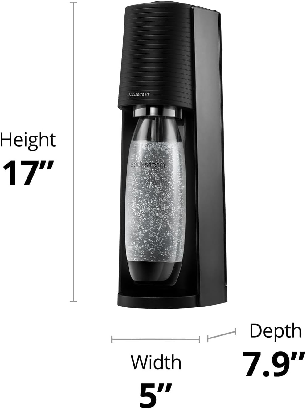 SodaStream Terra Sparkling Water Maker (Red) with CO2, Dishwasher Safe Bottle and Bubly Drop