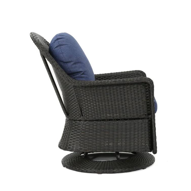 Beom Modern Outdoor Wicker Swivel Patio Chair with Cushions
