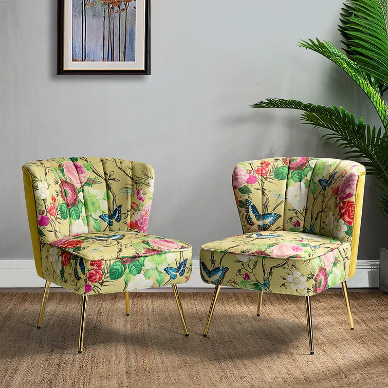 Felicia Polyester/Velvet Barrel Chair