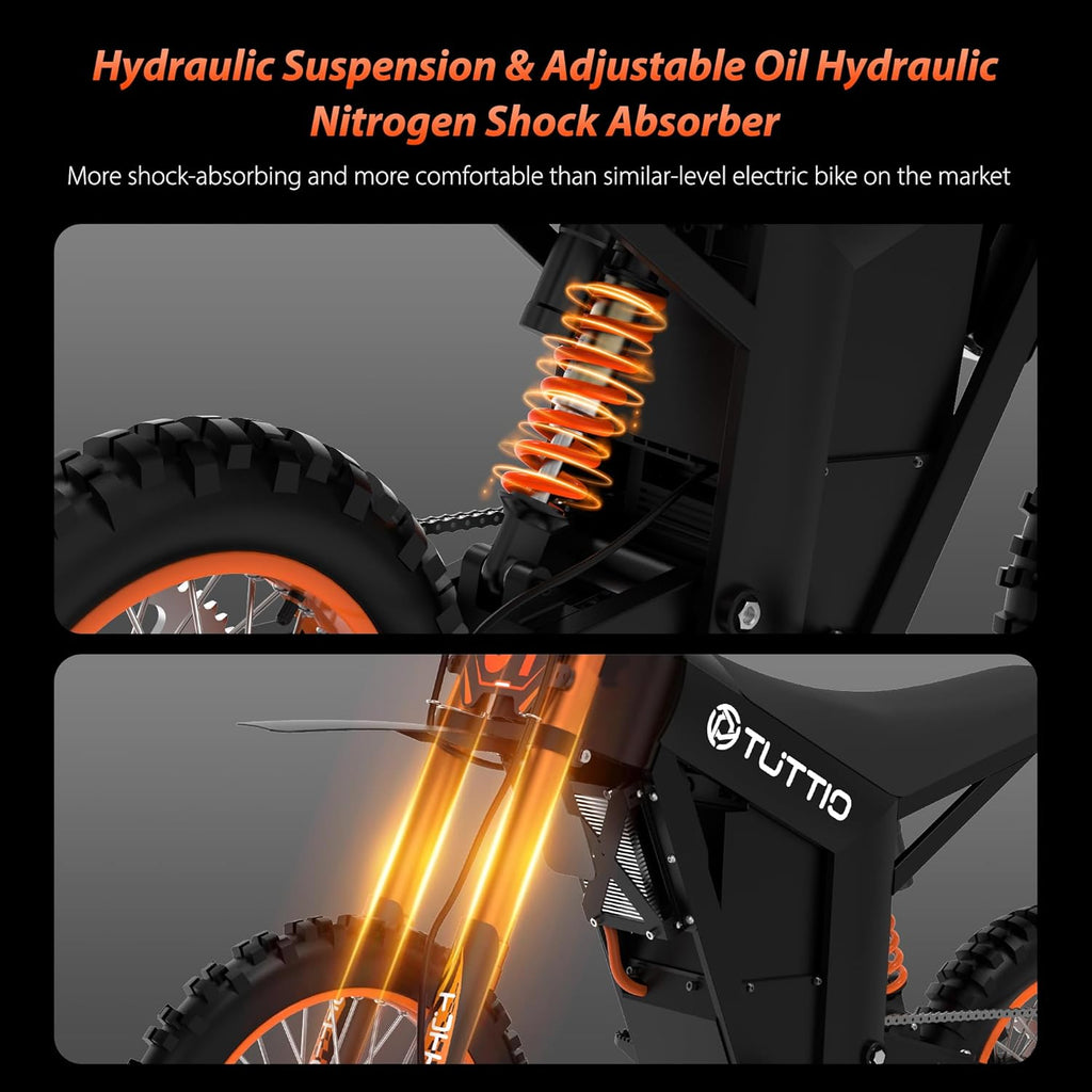 Soleil01 Electric Dirt Bike, 2000W, 14"/12" Tire, 48V 21AH | 37MPH Top Speed | Hydraulic Brakes | For Teens & Adults | Mountain Off-Road Ebike | Fit Age 13+