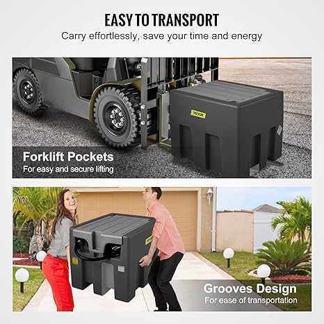 VEVOR Portable Diesel Carry Tank Fuel Caddy 58 Gallon + 12V Transfer Pump