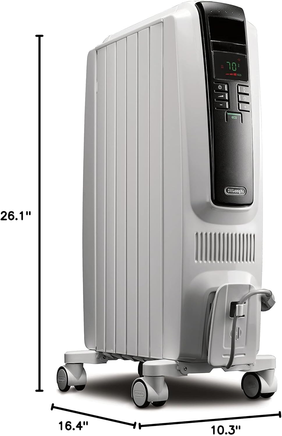 De'Longhi Dragon Digital Oil Filled Radiator Heater, 1500W Electric Space Heater for indoor use, programmable timer, Energy Saving, full room heater with safety features TRD40615E