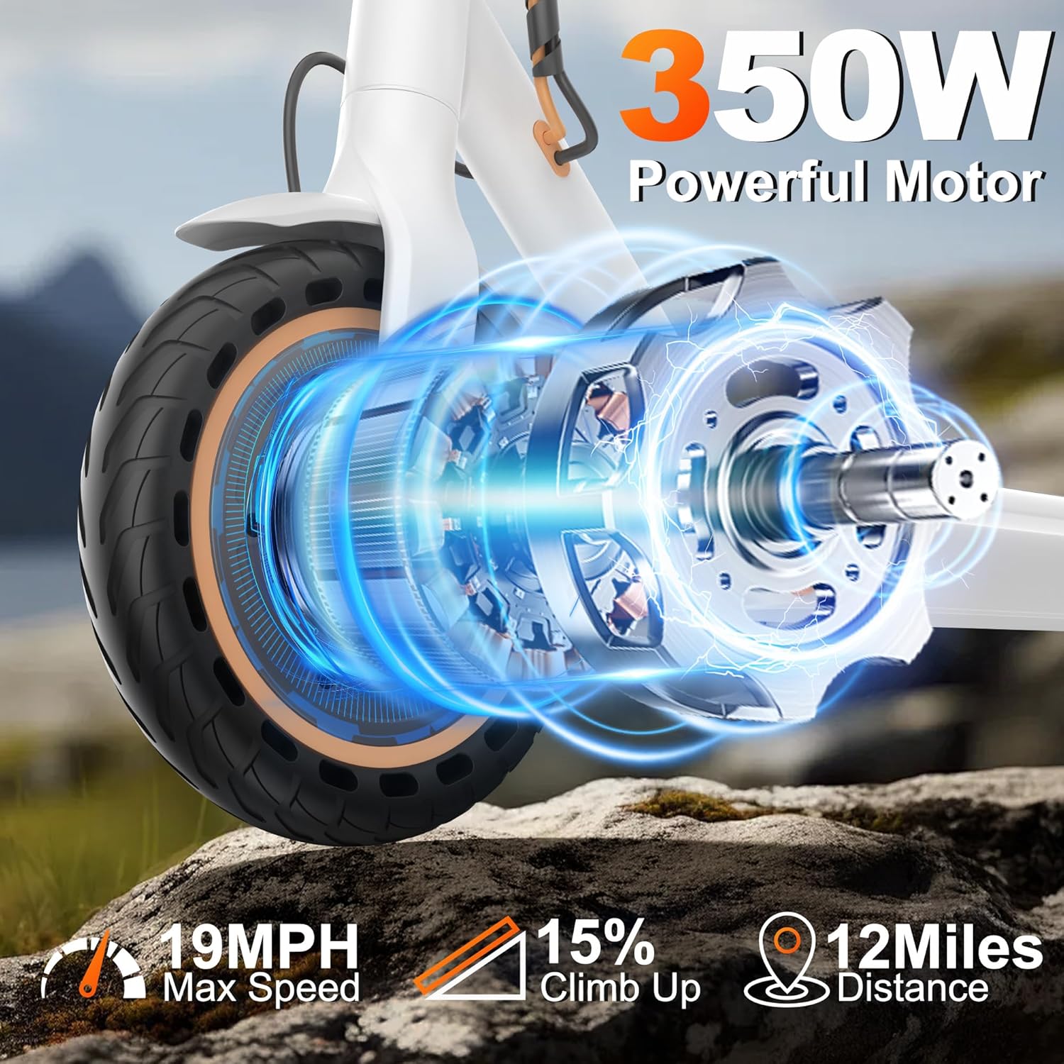WERHY Electric Scooter, 350W/500W Motor, Top Speed 19/22 mph, Max 16/23/28Miles Ranges, Foldable E Scooter for Adults