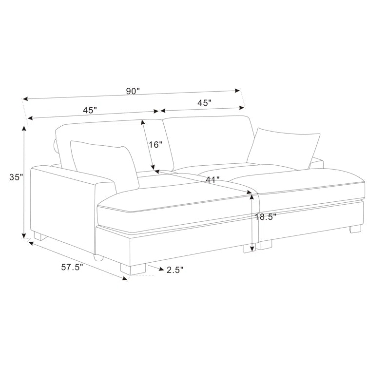 Mordecai 90'' Corduroy Sleeper Sofa
