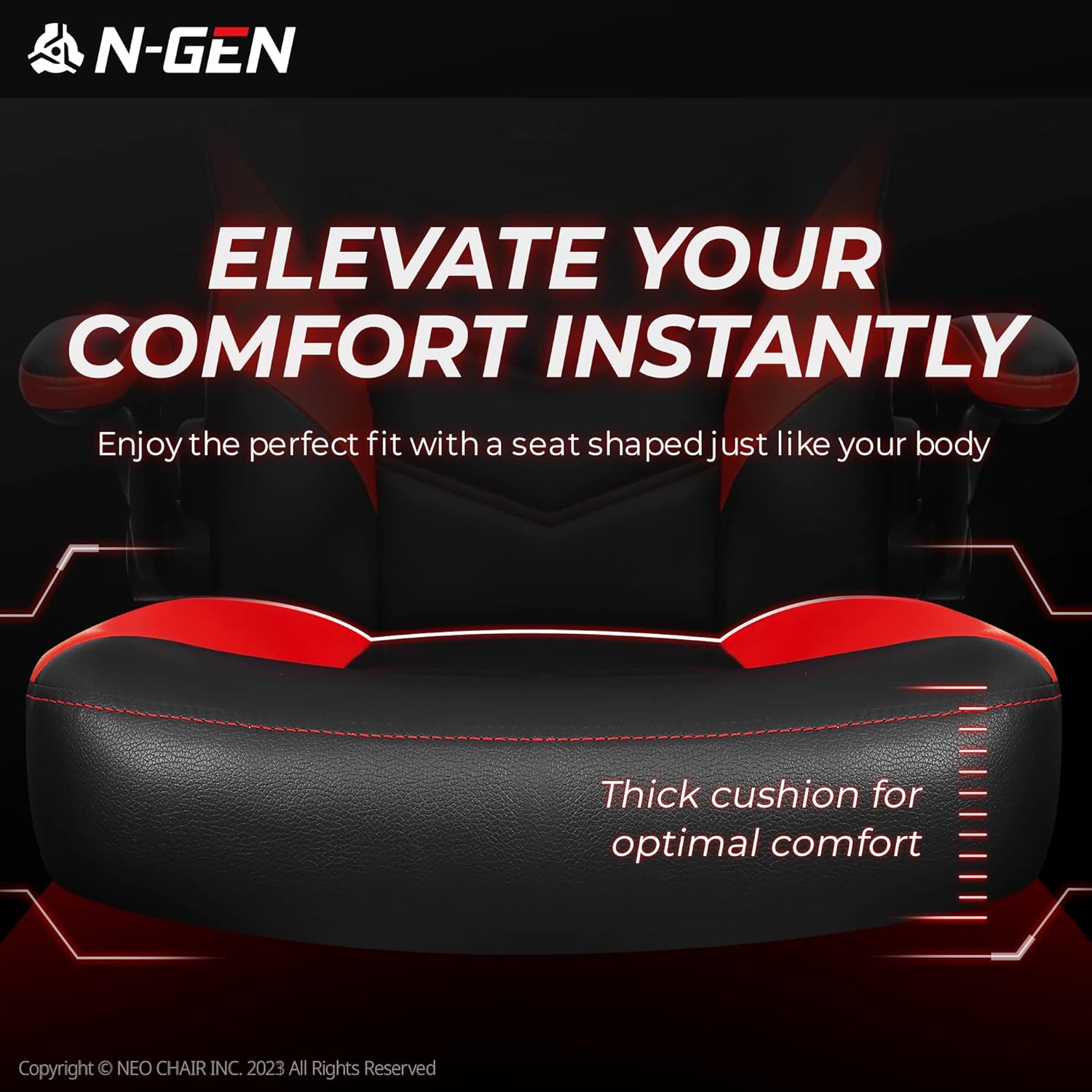 N-GEN Video Gaming Computer Chair Ergonomic Office Chair Desk Chair with Lumbar Support Flip Up Arms Adjustable Height Swivel PU Leather Executive with Wheels for Adults Women Men (Pink)