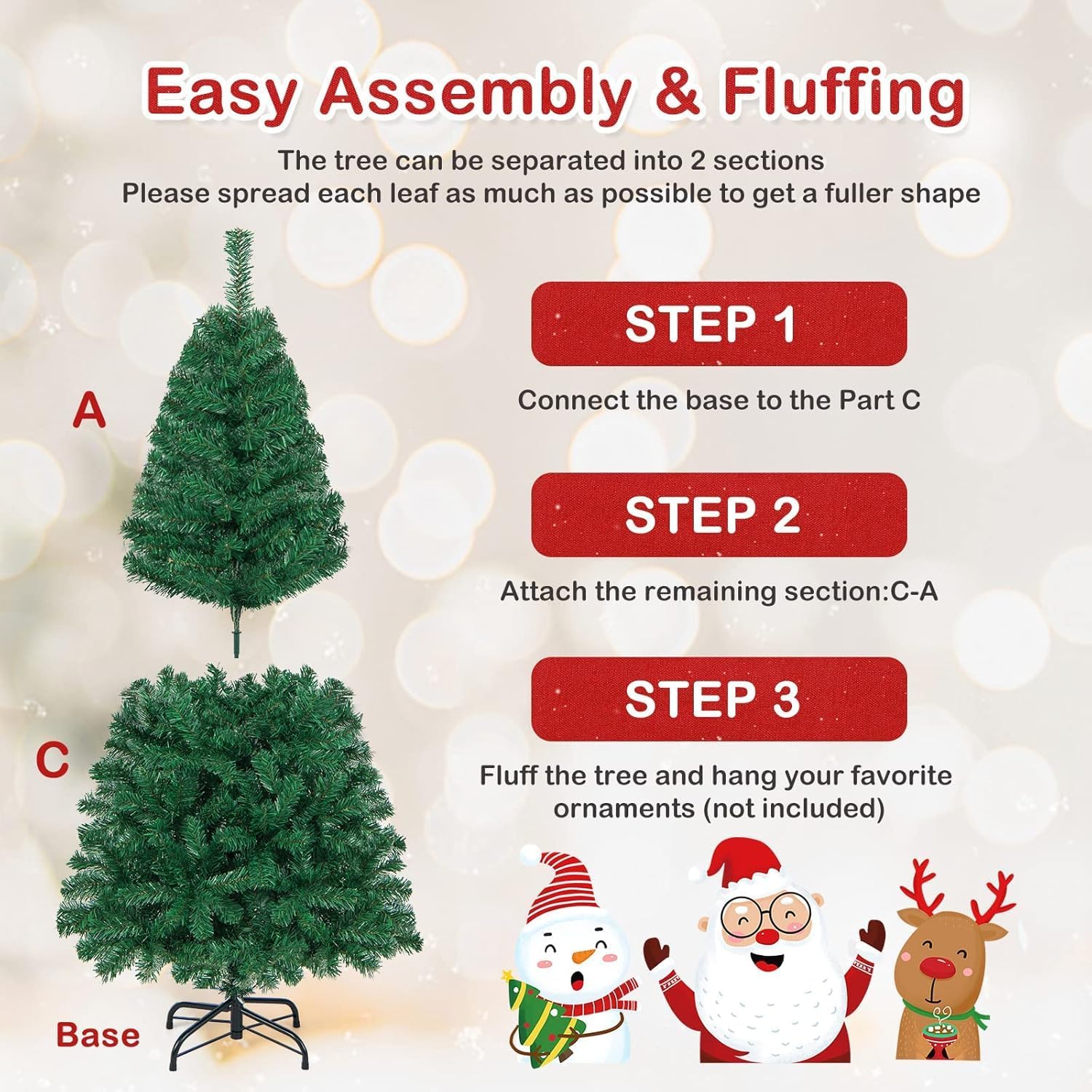 Goplus 7ft Artificial White Christmas Tree Xmas Pine Tree with Solid Metal Legs Perfect for Indoor and Outdoor Holiday Decoration