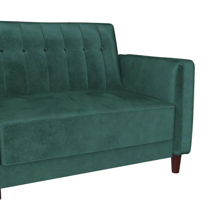 Perdue 81.5" Velvet Square Arm Convertible Sofa