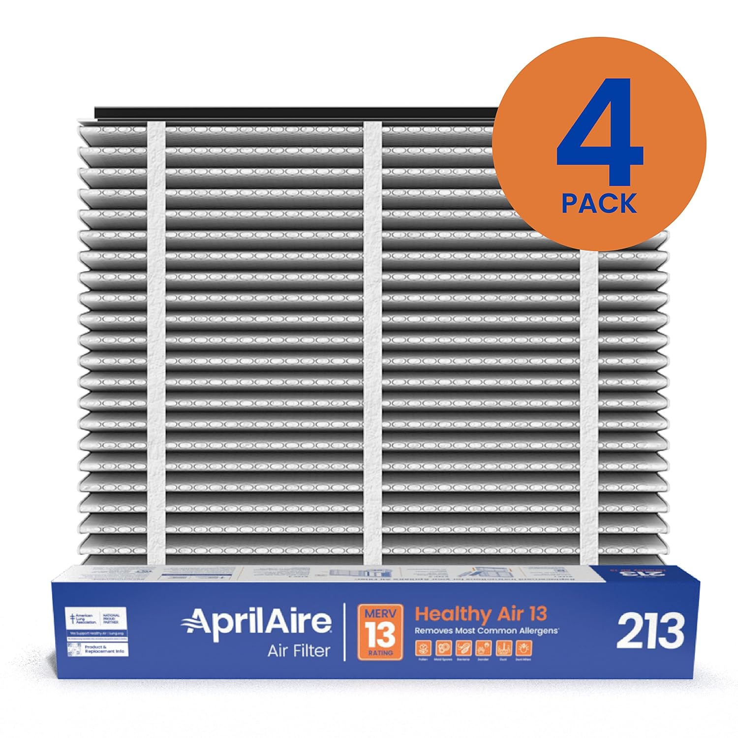 AprilAire 213 Replacement Filter for AprilAire Whole House Air Purifiers - MERV 13, Healthy Home Allergy, 20x25x4 Air Filter (Pack of 8)