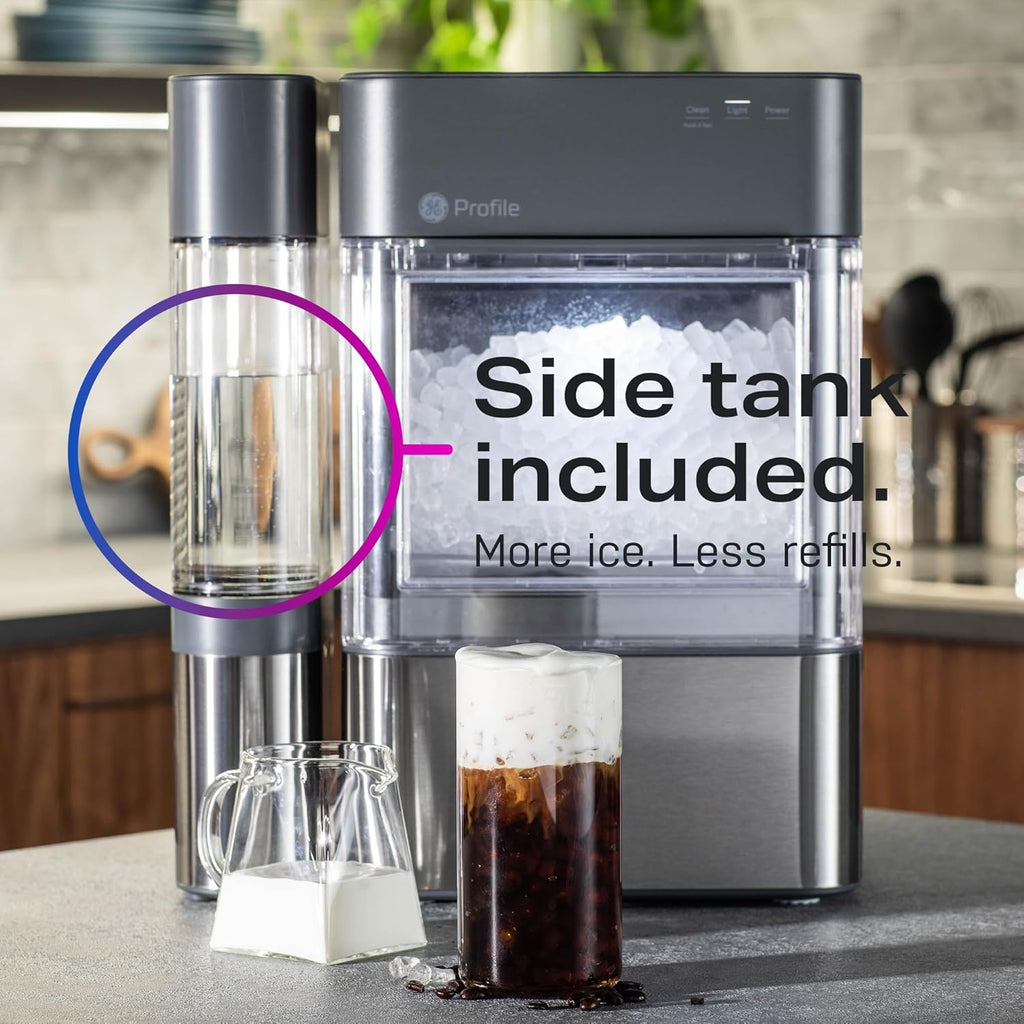 Opal 2.0 with 0.75 Gallon Tank, Chewable Crunchable Countertop Nugget Ice Maker, Scoop included, 38 lbs in 24 hours, Pellet Ice Machine with WiFi & Smart Connected, Stainless Steel