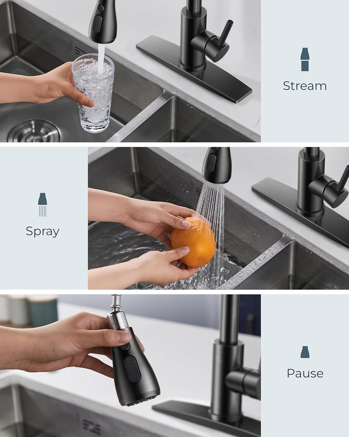 FORIOUS Touchless Kitchen Faucets, Brushed Nickel Kitchen Faucet with Pull Down Sprayer, Single Handle Smart Motion Sensor Kitchen Sink Faucet,Contemporary Hands-Free Sink Faucet for Farmhouse Laundry