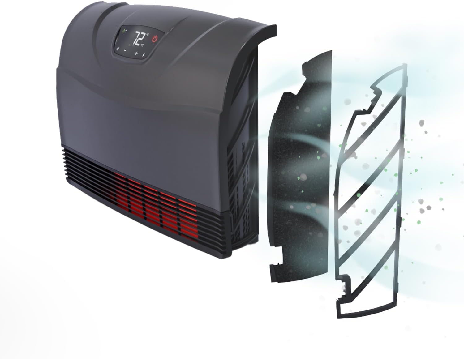 Heat Storm Phoenix HS-1500-PHX, Infrared Space Heater with Attachable Feet, Remote Control, Energy Efficient-750-1500 Watts, Gray Floor or Wall