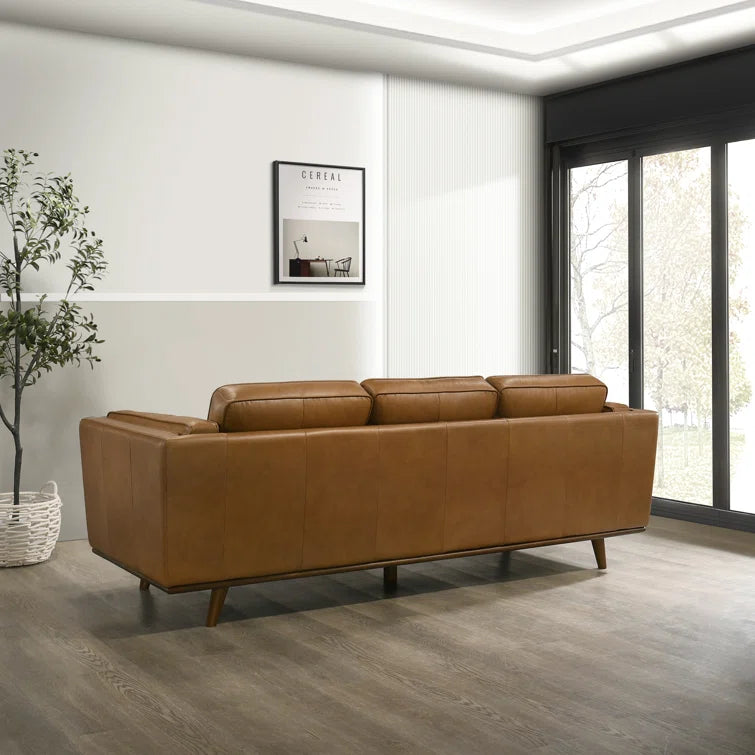 Rosanella 89'' Leather Sofa