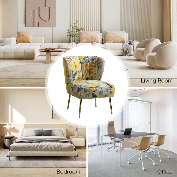 Felicia Polyester/Velvet Barrel Chair