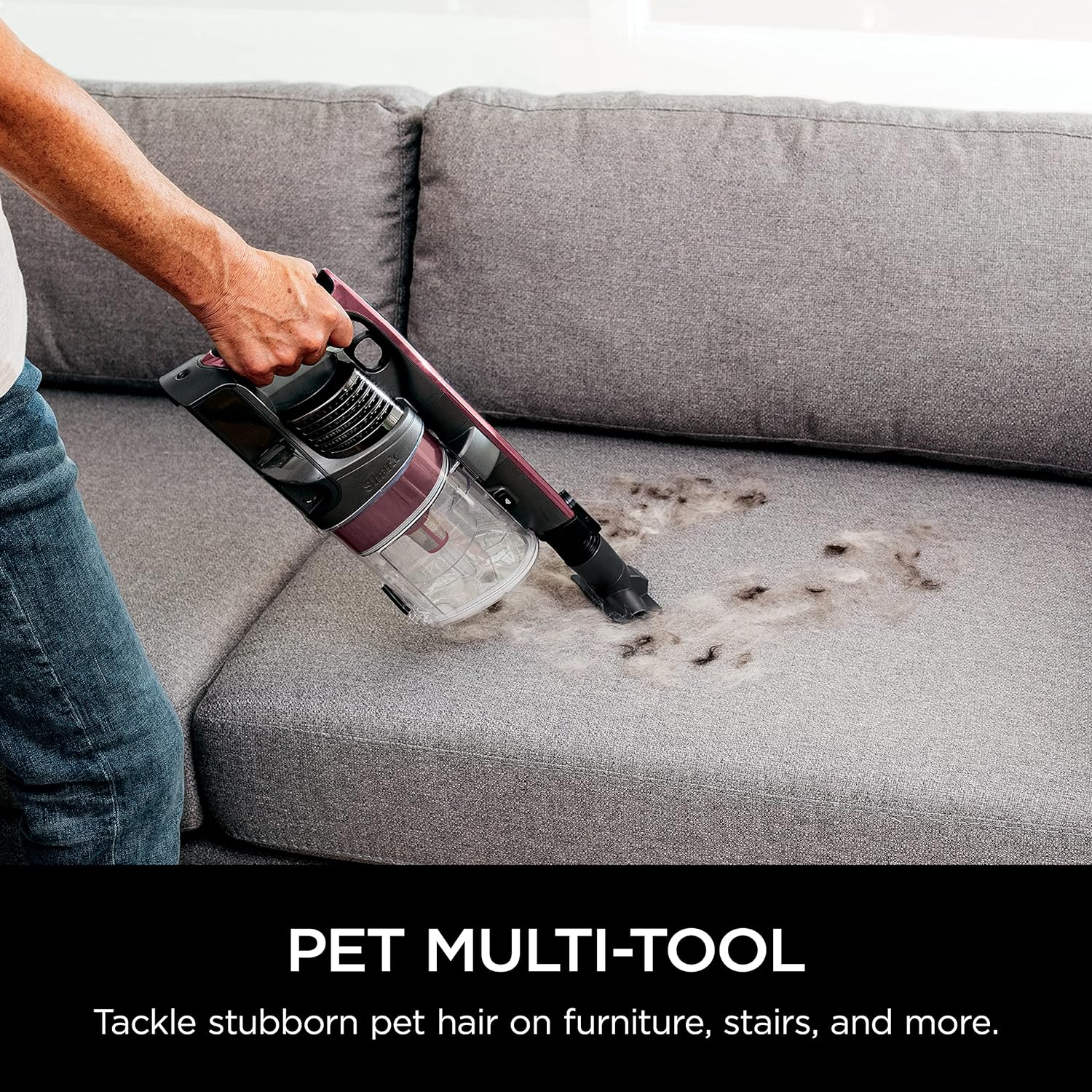 Shark Pet Cordless Stick Vacuum with XL Dust Cup, LED Headlights, Removable Handheld Vac, Crevice Tool, Portable Vacuum for Household Pet Hair, Carpet and Hard Floors, 40min Runtime, Grey, IX141