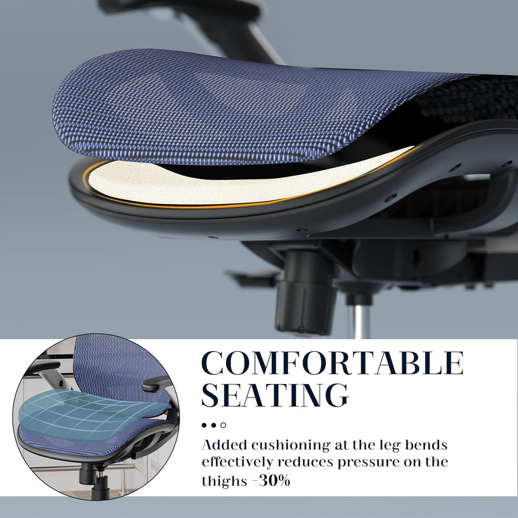 GABRYLLY Ergonomic Office Chair, High Back Home Desk Chair with Headrest, Flip-Up Arms, 90-120° Tilt Lock and Wide Cushion, Big and Tall Mesh Chairs for Man Woman, Grey Task Chair